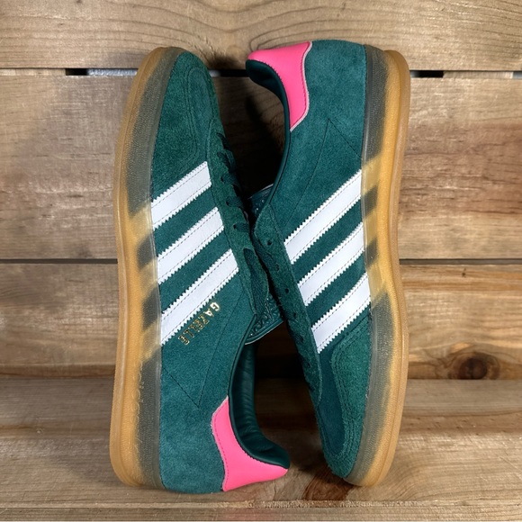 NEW Women's Adidas Gazelle Indoor "Collegiate Green Lucid Pink" Sneakers IG5929 - Picture 5 of 7